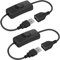 AXFEE 2 Stück USB Schalter Kabel 0.3m, USB-schalter-kabel mit Ein/Aus-schalter, für Fahrrekorder, LED-Schreibtischlampe, usb-Lüfter, Streifen(Schwarz)