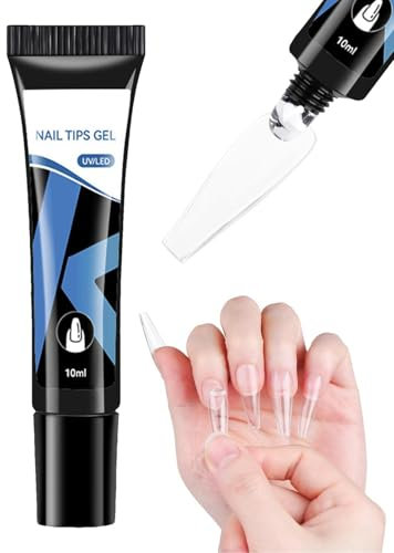 Uitseld Gel Glue for Nails - Extra Strong Building Gel for Nail Extensions Base Coat Glue | Fingernail Polish Base, Long Lasting Tips Art Design Tools for Women, Girls