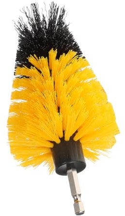 NUOBESTY 5-inch Yellow Cone Drill Cleaning Brush Attachment Grout Scrubber Drill Brush for Car Detailing Bathroom Kitchen and Floor Cleaning Electric Scrubber Accessory