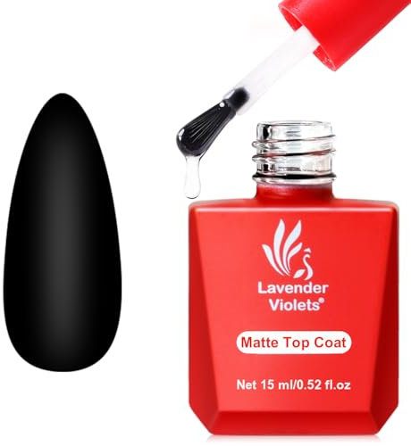 Lavender Violets 15ml Gel Top Coat No Wipe Matte Top Coat UV Nail Polish Long Lasting Fit for all Arcylic Powder, Poly Gel Nail Extension A100