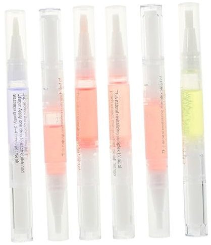 CALLARON 6pcs Nail Oil Pens Manicure Cuticle Care Tools Nutritional Oil for Nail Polish Repair Softener