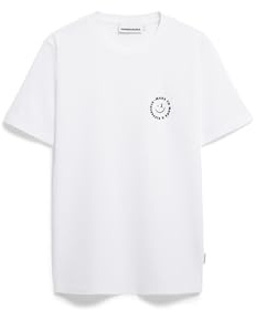 ARMEDANGELS Herren Regular T-Shirt aus Bio-Baumwolle JAAMES Smiley Regular Fit White L