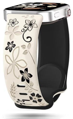 TUCOMO Silikon Armband kompatibel mit Xiaomi Redmi Watch 6/5/4, Niedliches Weiches Sport Ersatzarmbänder mit Blumenmuster für Xiaomi Mi Band 8 Pro/Mi Band 9 Pro Damen