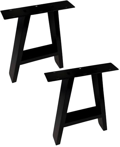 Gedotec 2 Bankkufen A-Form, schwarzes Metall 400 x 320 mm, Bankfüße Industriedesign aus Stahl pulverbeschichtet, Bankgestell für Sitzbank Couchtisch oder DIY Möbel, mit Filzgleiter