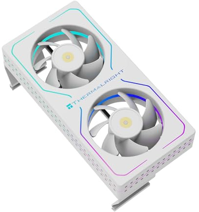 Thermalright MC-2 ARGB White Memory Cooler, Dual Fans 3200RPM PWM Design, RAM Cooler Quiet, 16.17 CFM Airflow for Desktop DDR5/DDR4 RAM Kit(White)
