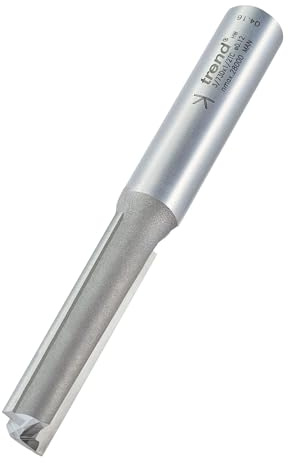 Trend Straight Two Flute Router Cutter, 1/2 in Shank, 12mm x 50mm | Tungsten Carbide Tipped Straight Router Cutter For Clean Cuts In Wood, With 1/2 in Shank And 12mm Cut Diameter, 3/73DX1/2TC