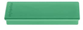 magnetoplan Premium Discofix Rechteckmagnete | 10 Stück, Grün | Farbige Magnete für Magnettafeln, Kühlschrank | Whiteboard Magnete | Leicht abnehmbar | BxH 55x22mm | Haftkraft: 1,3 kg