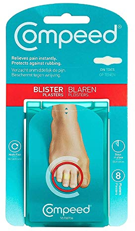 COMPEED Ampollas dedos de los pies Entrededos, Apósitos Hidrocoloides Contra Rozaduras, Pack 8 uds.