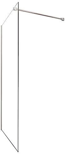 ONDÉE, Paroi ITALIENNE, Transparente, 80x200cm, Traitement anticalcaire, Profilé en inox chromé ajustable (-2cm), Verre trempé, Barre de fixation murale ou au plafond en option