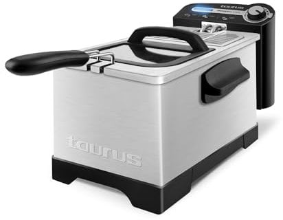 Taurus – Freidora Professional 3 Plus | 3L | 2100W | Temp. regulable | Tapa con visor y filtro | Luz indicadora | Cuerpo y cubeta inox | Sistema filtrado | Desmontable