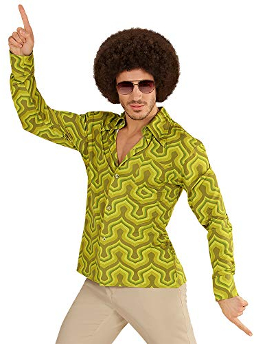 W WIDMANN Milano Mode Festive - Chemise années 70, Chemise pour Homme, Style Disco, Costumes de Carnaval