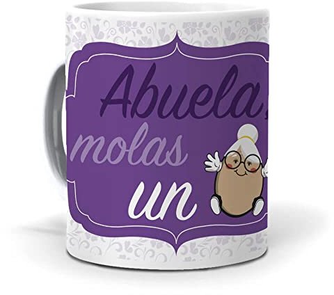 Taza Cerámica Abuela| Abuela Molas Un Huevo| Regalo Original Persona Especial| Ideas Tazas Frases Divertidas Cumpleaños | Regalos Familia | Taza Para Café, Té e Infusión | Cerámica 350 ML