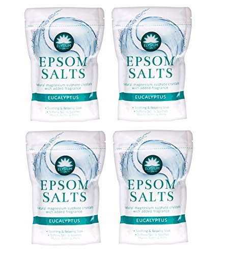 Elysium Spa Bath Salts Natural Magnesium Sulphate Crystals Eucalyptus Salt 450g Wilsons Direct (4 x Eucalyptus Salt)