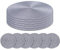 Homcomodar Round Placemats and Coasters Set of 6 Braided Woven Table Place Mats for Dining Table(Grey)