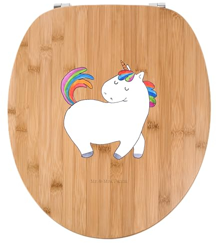 Mr. & Mrs. Panda Motiv WC Sitz Einhorn Stolzieren - Geschenk, Klobrille, anders, Einhörner, Einhorn Deko, Toilette, Unicorn, WC-Sitz, Klodeckel,