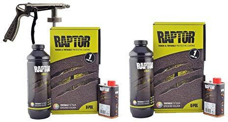 UPOL Raptor Liner Tintable 1L Urethene Truck Coating Kit X2 PACK + 1 Underbody Gun U-POL