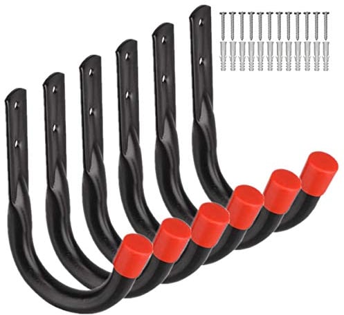 Aimofox Crochets de rangement robustes pour garage, support mural universel, support mural en U, crochets à suspendre pour vélo, chaise, échelle, tuyau, outils, abri de jardin