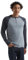Hanes Herren Beefy Long Sleeve Three-Button Henley-Hemd, Oxford Grau/Navy Heather, Klein