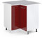 Vicco Eckunterschrank R-Line, Bordeaux Hochglanz/Weiß, 75.6 cm, AP Marmor