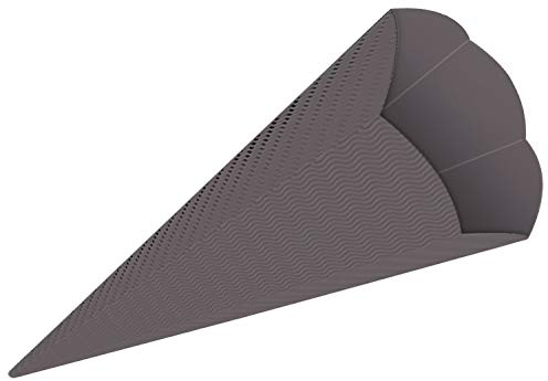 Ursus 9840082 - Schultüten 3D uni, dunkelgrau, Rohlinge aus 3D Colorwellpappe 260 g/qm, 6 eckig, 5 Stück, Höhe ca. 68 cm, Durchmesser ca. 20 cm, zum Basteln einer individuellen Schultüte