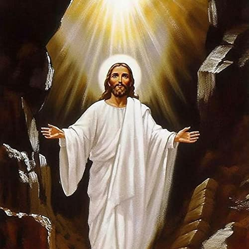 Bimkole DIY 5D Diamond Painting Zubehör Jesus, Lampe Kunstmalerei Diamant Malerei Kit Voll Runde Bohrer Malen nach Zahlen Malerei Stickerei Kreuzstich Diamond Dekoration, (30x30 cm)