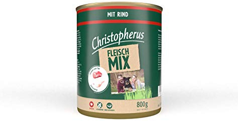 Christopherus Fleischmix, Mit Rind, Vollnahrung für Hunde, Nassfutter, 6 x 800 g