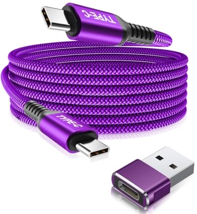 Basesailor USB Type C to C 100W Cable with USB Adapter 4.5M,Power Delivery Fast Charging PD Charger Cord for MacBook,iPad Air 4 5 4th 5th Mini 6th Gen,Samsung Galaxy Note S9 10 S22 S23 S24,Z Flip Fold