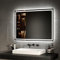 EMKE LED Badspiegel 80x60cm LED Wandspiegel mit Beleuchtung Warmweißes Licht und Kaltesweißes Licht Badspiegel Mit beschlagfrei+Taste