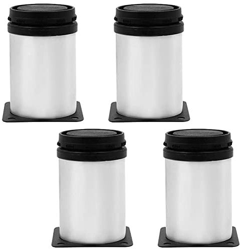 Cjueiom 4Pcs Adjustable Furniture Legs, 80mm / 3.1 Inch Stainless Steel Kitchen Cabinet Legs for Bed, Sofa, Cabinet, Wardrobe, Coffee Table, Black & Silver Feet