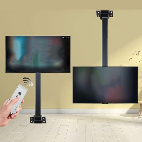 supporto tv motorizzato,Supporto per TV da Soffitto Regolabile Motorizzata,Si Adatta alla Maggior Parte dei Televisori da 26-70 Pollici,con Telecomando E Design di Controllo Dell'interruttore