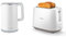 Tefal KO6931 Sense Wasserkocher | 1,5 Liter Kapazität | Digitalanzeige | 5 Temperaturstufen weiß & Philips HD2581/00 Toaster, integrierter Brötchenaufsatz, 8 Bräunungsstufen, weiß
