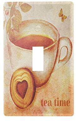 Inutilizzato Presa Interruttore Luce Copertura Decorativa Parete Piastra per Interruttore Casa 4.5x7.7 cm Stile Vintage Caffè Tempo