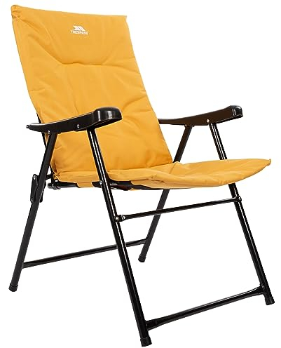 Trespass Folding Deck Chair Padded Camping Garden Fishing Steel Frame Foam Padded Seat Folding Chair Garden Chair 93x60x60cm Paddy
