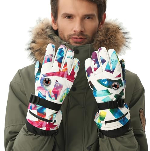 AROMA SEASON Beheizbare Handschuhe mit Akku für Männer und Frauen | Ideal für Skifahren und Snowboarden | Lindert Raynaud Syndrom | hohe Heiz- und Akkuleistung | Modell Colored (XS)