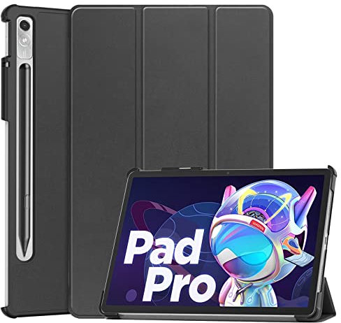 GMUJIAO Custodia Compatibile con Lenovo Tab P11 PRO Gen 2 11.2 inch,Custodia per Telefono in Pelle PU Ultrasottile con Funzione di Supporto con Tre Supporti Pieghevoli-Nero