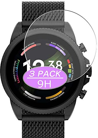 VacFun Lot de 3 Protection d'écran en Verre Trempé, compatible avec Fossil Gen 6 Smartwatch 44mm, 9H Film Protecteur Tempered Glass Screen Protector