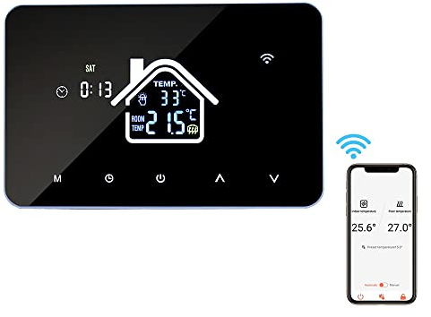Smart WiFi Thermostat Temperaturregler für Elektroheizung LCD Display Touchscreen Wochenprogrammierbare App Sprachsteuerung Electri Fußbodenheizungsthermostate Arbeiten mit Google Assistent Alexa