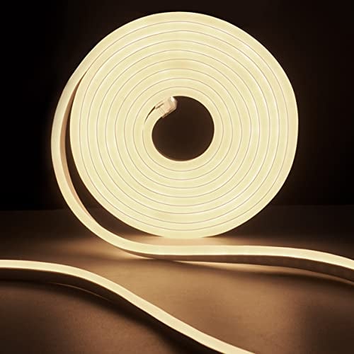 SUCIKORIO Neon LED Streifen 50m, Wasserdicht Feuerfest IP65 Led Strip Naturweiss 4000K 230V Leds Lichterkette Außen 120 LED/M Flexibler DIY Lichtband Aussenbereich mit Netzteil für Haus, Party, Küche