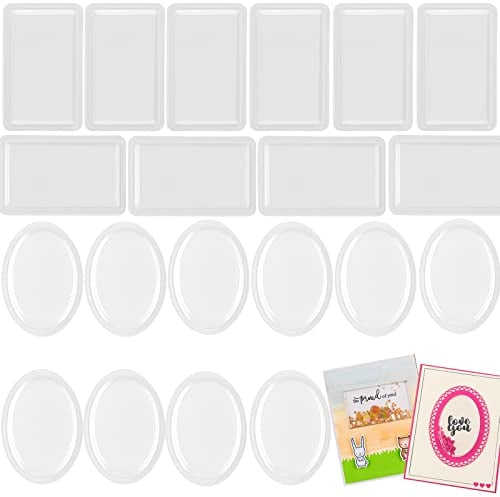 20PCS Clear Shaker Cover Rectangle Frame Shape Dimensional Shaker Domes for Card Making Clear Plastic Domes for Crafts Card Making Supplies Scrapbooking Tool Puffy Shaker Cover Without Cutting Dies