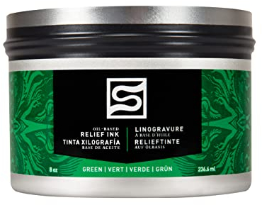 Speedball - Tinta de impresión en bloque de alivio de aceite de 8 onzas, verde, herramientas de pintura, accesorios para kit de impresión, impresión en relieve, impresión de bloques