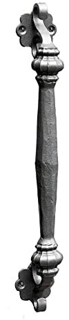 UHRIG Wrought Iron Sliding Door Handle 44 cm Antique Anthracite Grey, Door Handle for Front Door, Barn Door, etc.