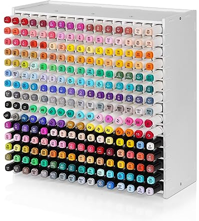 Loghot Marker-Aufbewahrung, Organizer, Marker-Halter, 240 Fächer, Marker-Organizer für den Schreibtisch mit herausnehmbarer Trennwand, Kunstmarker-Rack zur Aufbewahrung von Markern, Stiften,