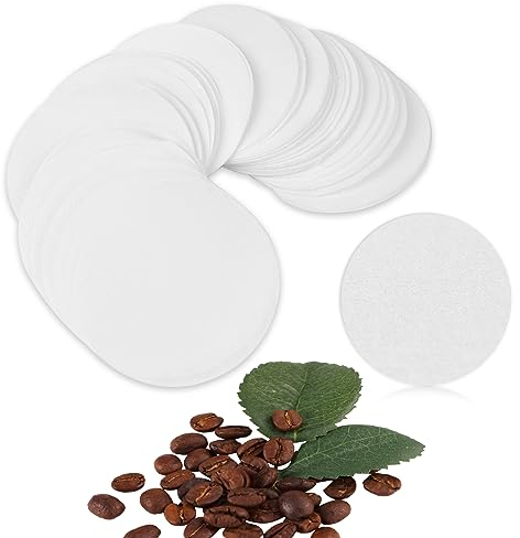200 PCS Round Coffee Filter Paper, 56 mm Disposable Coffee Filters, Moka Coffee Pot Filter for Espresso Machine Portafilter Moka Pot, Quality Material Paper Fiber Heat Resistance for Coffee Mocha