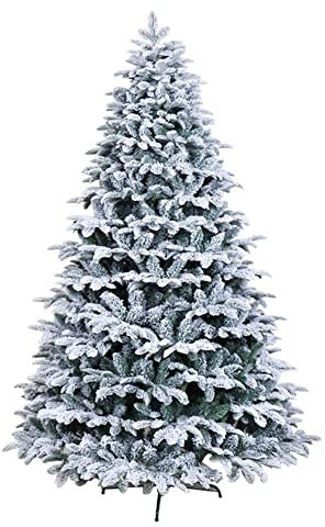 ZYMEN Albero di Natale Deluxe per Interni ed Esterni,Albero di Natale Artificiale Innevato,Albero di Natale in PVC Ecologico Facile da Montare per Decorazioni Natalizie-Bianco 300Cm/10Ft (210Cm/7Ft)