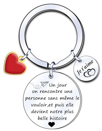 ZYMGUO Cadeau Porte-clés idéal pour couple petite amie petit ami,-Je t'aime-Saint Valentin Cadeau (4)