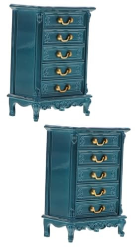 UPKOCH 2stücke Miniaturmöbel Für Puppenhaus Blauer Mini Schrank Spielzeug Zubehör Für Kreative Rollenspiele Für Kinderzimmer Dekoration Und Puppenhaus Gestaltung