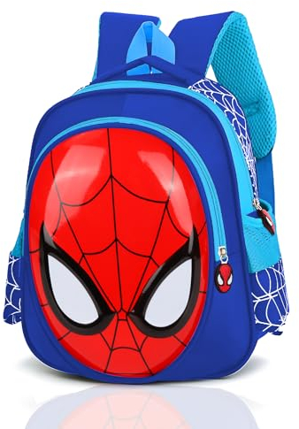 GUBOOM Kinderrucksäcke Spiderman, Spiderman Rucksack, Kinderrucksack mit Namen Personalisiert, Kinderrucksäcke Spider Schultaschen Große Kapazität Rucksack 3D Design für Jungen Kindergarten (B)