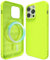 oakxco Silicone Case for iPhone 15 Pro Max Compatible with Magsafe Magnetic Wireless Charging, Slim Thin Soft Rubber Gel with Magnet, Matte TPU Mag Cover for Women Men, Neon Green Lime