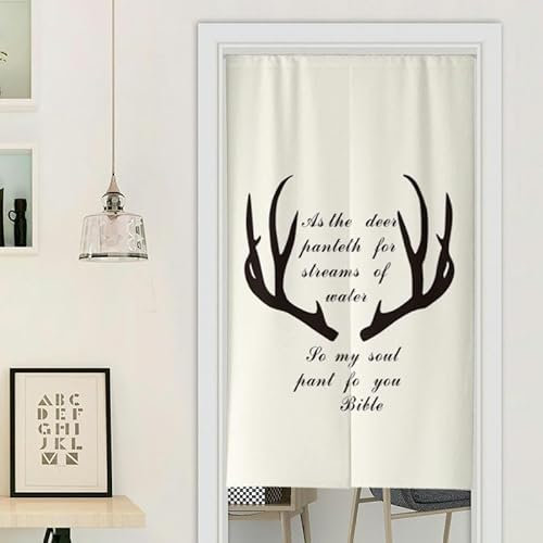 BgnEhRfL Door Curtain,Door Curtain Half, 90-180CM 2 Panel Nordic Cotton Linen Doorway Curtain Door Curtain Short Curtains For Bedroom Kitchen Japanese Door Curtain Half Vintage(2454,85 * 180CM)