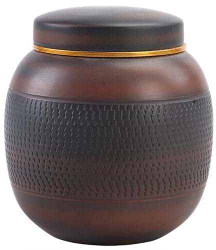 Tea Tin Purple Pottery Cylindrical Tea Storage Tank Chinese Style Large Handmade Jump Knife Ceramic Sealed Tea Storage Tank Tea Canister